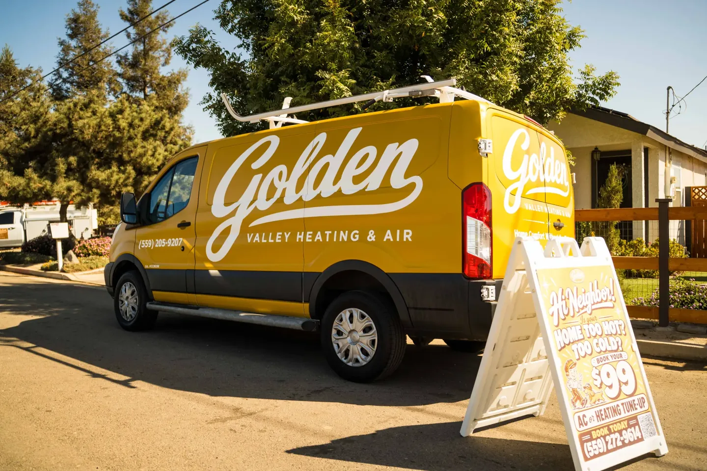 Golden Valley Heating and Air team and service vehicle at an HVAC job — photo 3